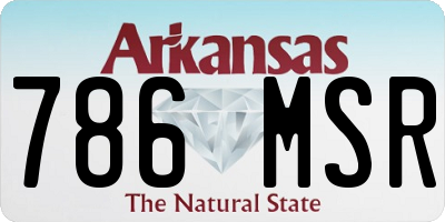 AR license plate 786MSR