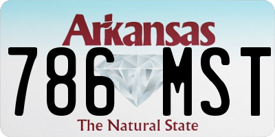 AR license plate 786MST