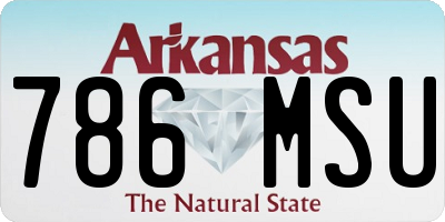 AR license plate 786MSU