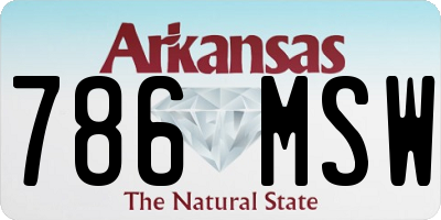 AR license plate 786MSW