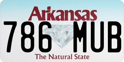 AR license plate 786MUB