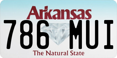 AR license plate 786MUI
