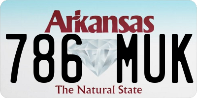 AR license plate 786MUK