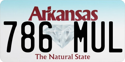 AR license plate 786MUL