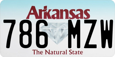 AR license plate 786MZW