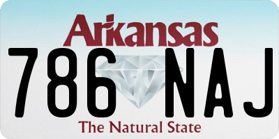 AR license plate 786NAJ