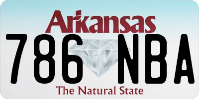AR license plate 786NBA