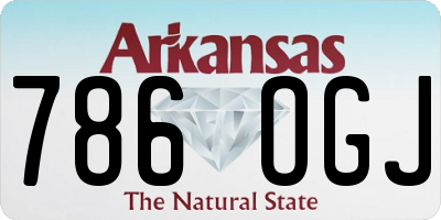 AR license plate 786OGJ
