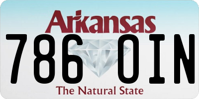 AR license plate 786OIN