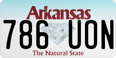 AR license plate 786UON