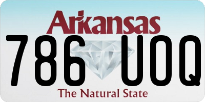 AR license plate 786UOQ