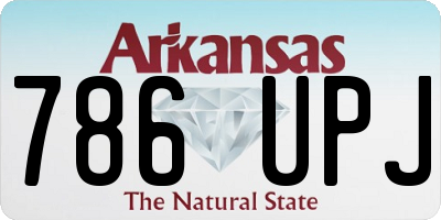 AR license plate 786UPJ