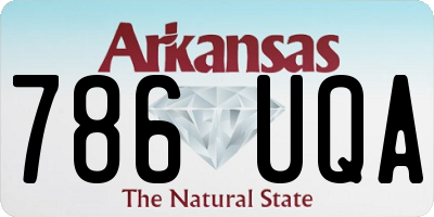 AR license plate 786UQA