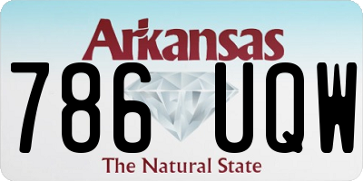 AR license plate 786UQW