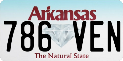 AR license plate 786VEN