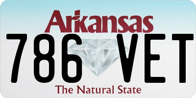 AR license plate 786VET