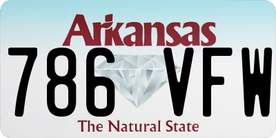 AR license plate 786VFW