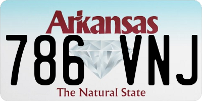 AR license plate 786VNJ