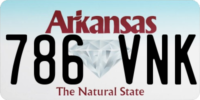 AR license plate 786VNK