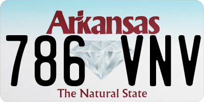 AR license plate 786VNV