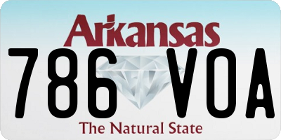 AR license plate 786VOA