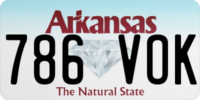AR license plate 786VOK