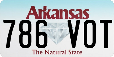 AR license plate 786VOT