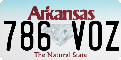 AR license plate 786VOZ