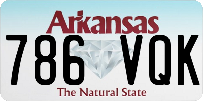 AR license plate 786VQK