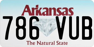 AR license plate 786VUB