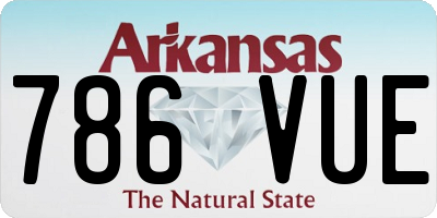 AR license plate 786VUE