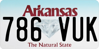 AR license plate 786VUK