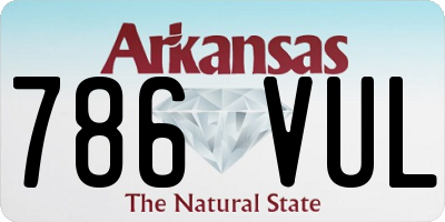 AR license plate 786VUL
