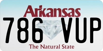AR license plate 786VUP