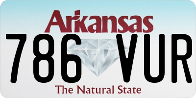 AR license plate 786VUR