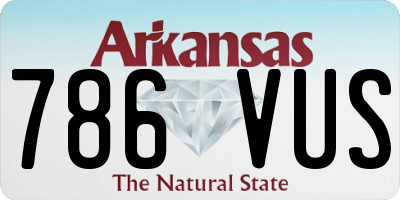 AR license plate 786VUS