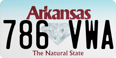 AR license plate 786VWA
