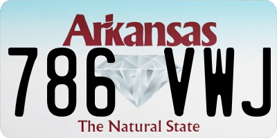 AR license plate 786VWJ