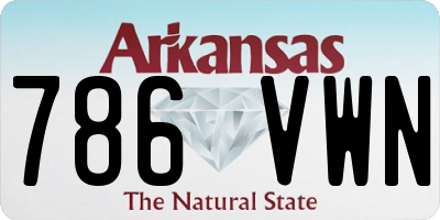 AR license plate 786VWN