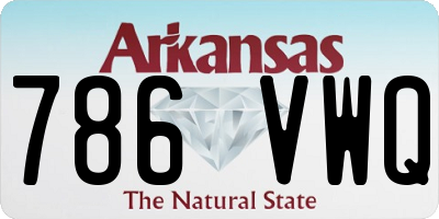 AR license plate 786VWQ