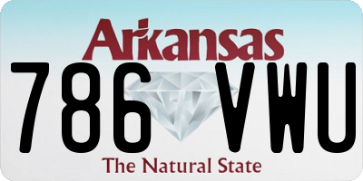 AR license plate 786VWU