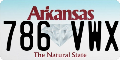 AR license plate 786VWX