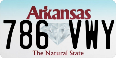AR license plate 786VWY