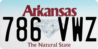AR license plate 786VWZ