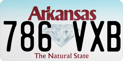 AR license plate 786VXB