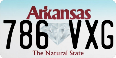 AR license plate 786VXG