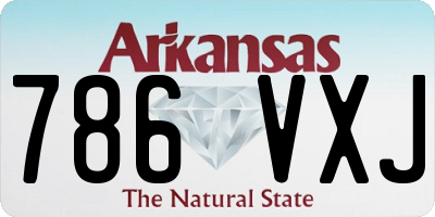 AR license plate 786VXJ