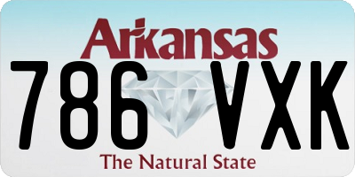 AR license plate 786VXK