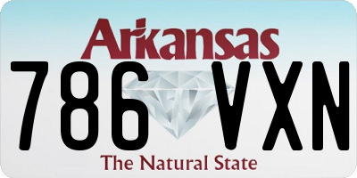 AR license plate 786VXN
