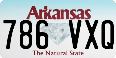 AR license plate 786VXQ